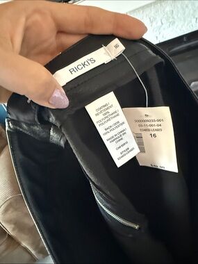 Ricki's Black Faux Leather mini skirt size 16 Plus NWT